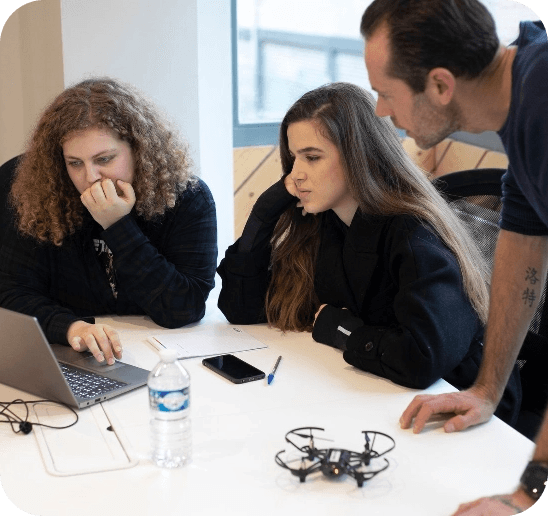 Students collaborating on ideas